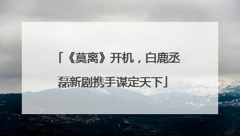 《莫离》开机，白鹿丞磊新剧携手谋定天下