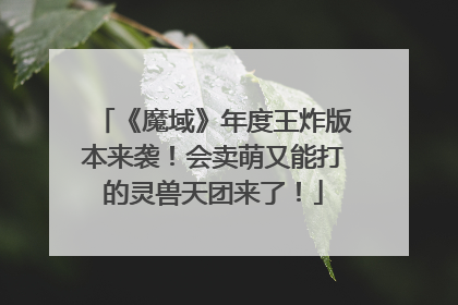 《魔域》年度王炸版本来袭！会卖萌又能打的灵兽天团来了！