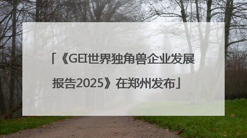 《GEI世界独角兽企业发展报告2025》在郑州发布