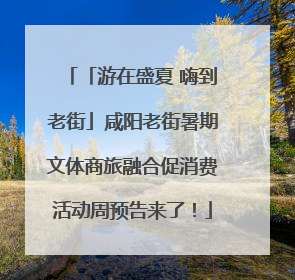 「游在盛夏 嗨到老街」咸阳老街暑期文体商旅融合促消费活动周预告来了！