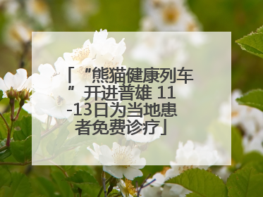 “熊猫健康列车”开进普雄 11-13日为当地患者免费诊疗