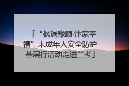 “枫调豫顺·汴家幸福”未成年人安全防护基层行活动走进兰考