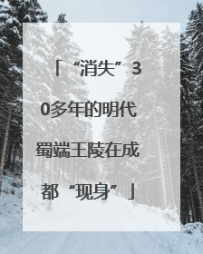 “消失”30多年的明代蜀端王陵在成都“现身”