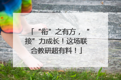 “衔”之有方，“接”力成长！这场联合教研超有料！