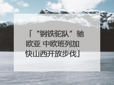 “钢铁驼队”驰欧亚 中欧班列加快山西开放步伐