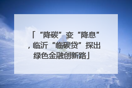 “降碳”变“降息”，临沂“临碳贷”探出绿色金融创新路