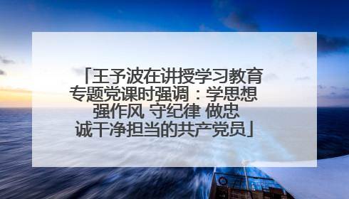 王予波在讲授学习教育专题党课时强调：学思想 强作风 守纪律 做忠诚干净担当的共产党员