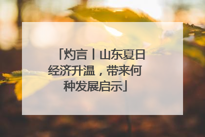 灼言丨山东夏日经济升温，带来何种发展启示