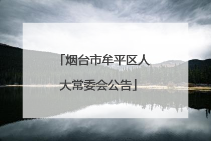 烟台市牟平区人大常委会公告