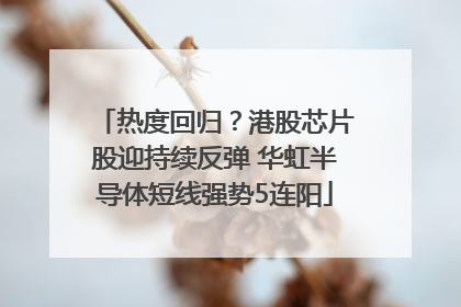 热度回归？港股芯片股迎持续反弹 华虹半导体短线强势5连阳