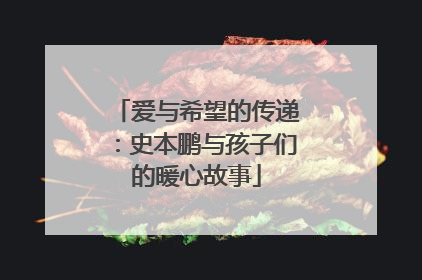爱与希望的传递：史本鹏与孩子们的暖心故事