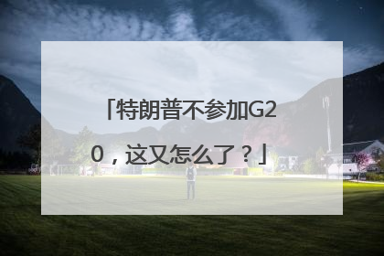 特朗普不参加G20，这又怎么了？
