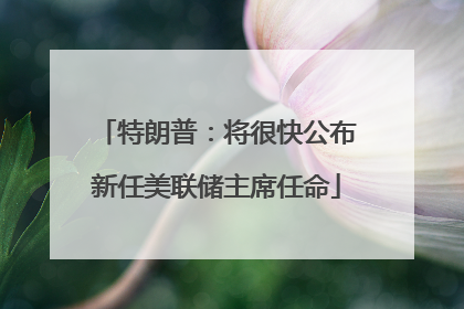 特朗普：将很快公布新任美联储主席任命