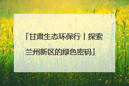 甘肃生态环保行丨探索兰州新区的绿色密码