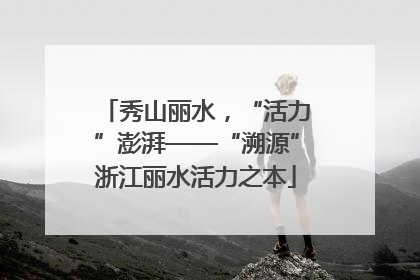 秀山丽水，“活力”澎湃——“溯源”浙江丽水活力之本