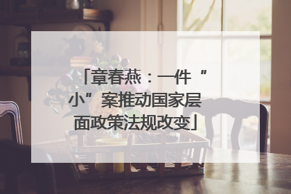 章春燕：一件“小”案推动国家层面政策法规改变