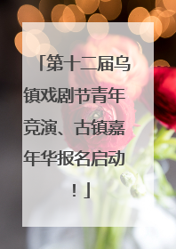 第十二届乌镇戏剧节青年竞演、古镇嘉年华报名启动！