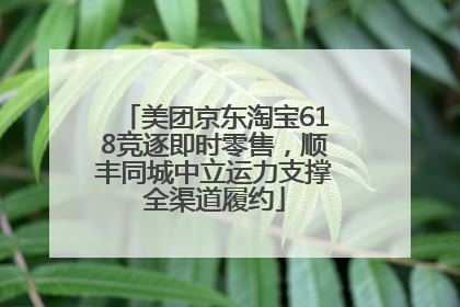 美团京东淘宝618竞逐即时零售，顺丰同城中立运力支撑全渠道履约