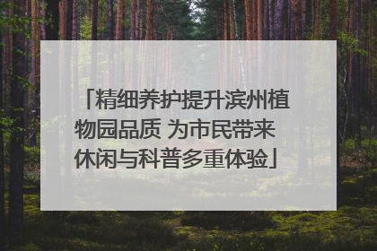 精细养护提升滨州植物园品质 为市民带来休闲与科普多重体验
