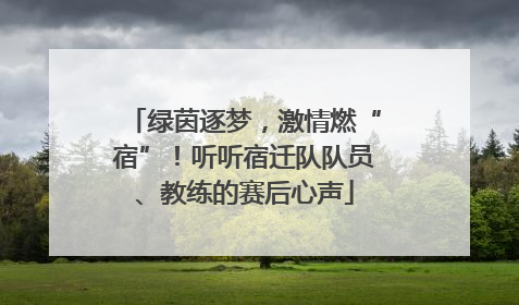 绿茵逐梦，激情燃“宿”！听听宿迁队队员、教练的赛后心声