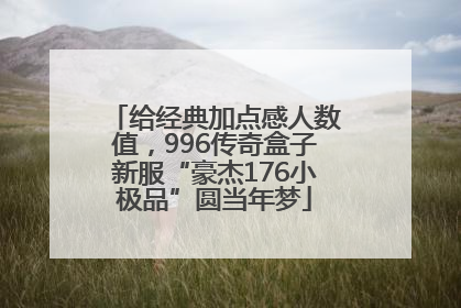 给经典加点感人数值，996传奇盒子新服“豪杰176小极品”圆当年梦