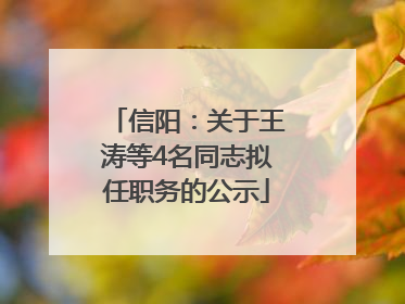 信阳：关于王涛等4名同志拟任职务的公示