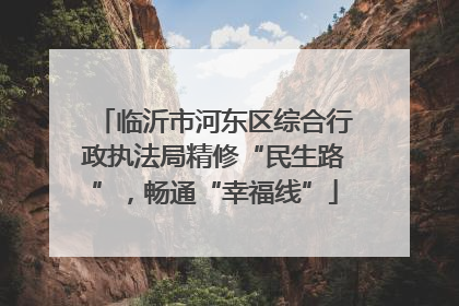 临沂市河东区综合行政执法局精修“民生路”，畅通“幸福线”