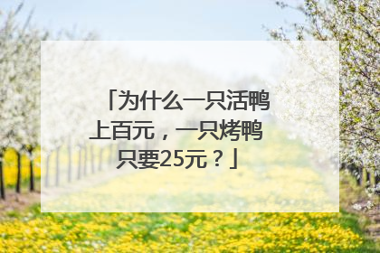 为什么一只活鸭上百元，一只烤鸭只要25元？