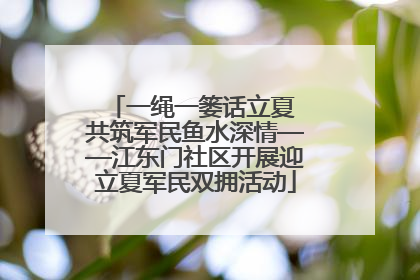 一绳一篓话立夏 共筑军民鱼水深情——江东门社区开展迎立夏军民双拥活动