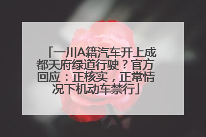 一川A籍汽车开上成都天府绿道行驶？官方回应：正核实，正常情况下机动车禁行