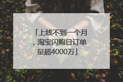 上线不到一个月，淘宝闪购日订单量超4000万