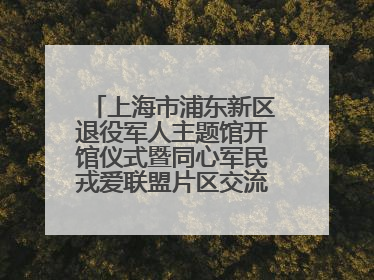上海市浦东新区退役军人主题馆开馆仪式暨同心军民戎爱联盟片区交流会举行