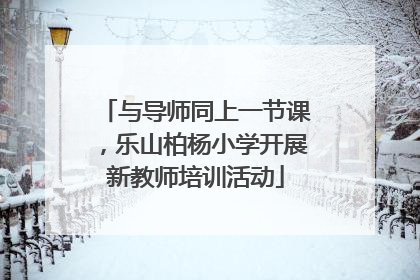 与导师同上一节课，乐山柏杨小学开展新教师培训活动