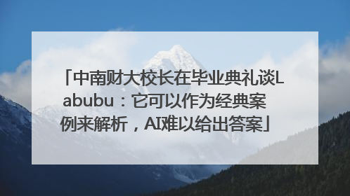 中南财大校长在毕业典礼谈Labubu：它可以作为经典案例来解析，AI难以给出答案