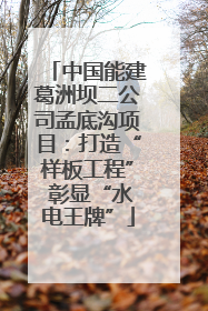 中国能建葛洲坝二公司孟底沟项目：打造“样板工程” 彰显“水电王牌”