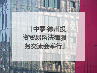 中泰·德州投资贸易暨法律服务交流会举行