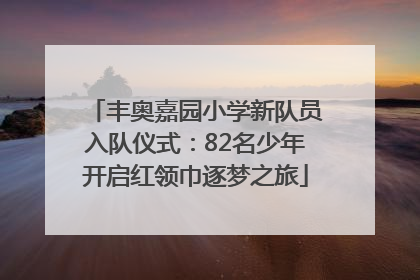 丰奥嘉园小学新队员入队仪式：82名少年开启红领巾逐梦之旅