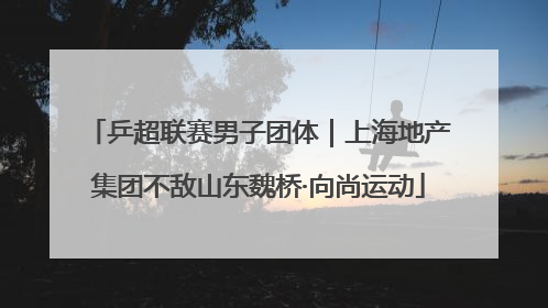 乒超联赛男子团体｜上海地产集团不敌山东魏桥·向尚运动