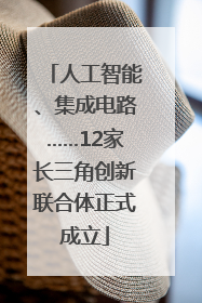 人工智能、集成电路……12家长三角创新联合体正式成立
