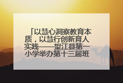 以慧心洞察教育本质，以慧行创新育人实践——望江县第一小学举办第十三届班主任论坛