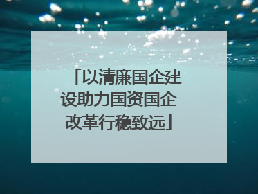 以清廉国企建设助力国资国企改革行稳致远