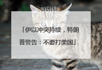 伊以冲突持续，特朗普警告：不要打美国