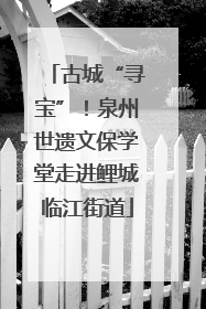 古城“寻宝”！泉州世遗文保学堂走进鲤城临江街道