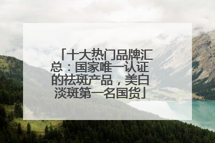 十大热门品牌汇总：国家唯一认证的祛斑产品，美白淡斑第一名国货