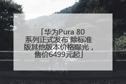 华为Pura 80系列正式发布 除标准版其他版本价格曝光，售价6499元起