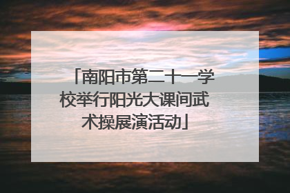 南阳市第二十一学校举行阳光大课间武术操展演活动