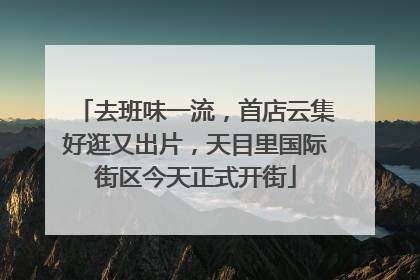 去班味一流，首店云集好逛又出片，天目里国际街区今天正式开街