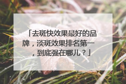 去斑快效果最好的品牌，淡斑效果排名第一，到底强在哪儿？