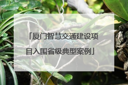 厦门智慧交通建设项目入围省级典型案例