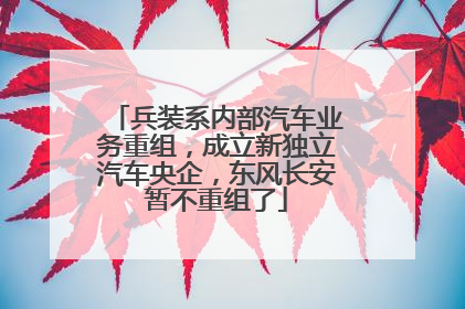 兵装系内部汽车业务重组，成立新独立汽车央企，东风长安暂不重组了